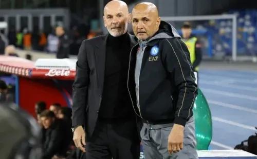 Stefano Pioli junto a Luciano Spalletti. Este miércoles volverán a enfrentarse en el Milan vs. Napoli por la Champions League.