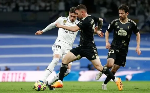 Acción de juego entre Real Madrid y Celta de Vigo. Getty.