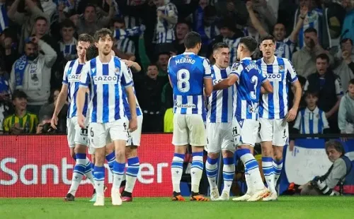 Festejo de gol de Real Sociedad. Getty.