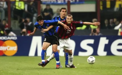 Partido entre Inter y Milan en 2003. Getty.