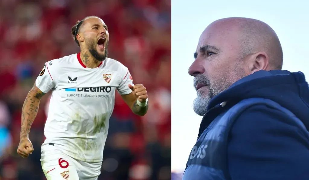 Jorge Sampaoli y Nemanja Gudelj: Getty
