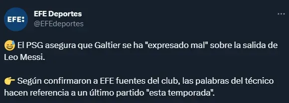 PSG desmiente a Galtier sobre la salida de Messi (EFE)