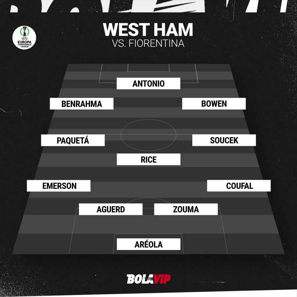 Alineación confirmada de West Ham para la final.