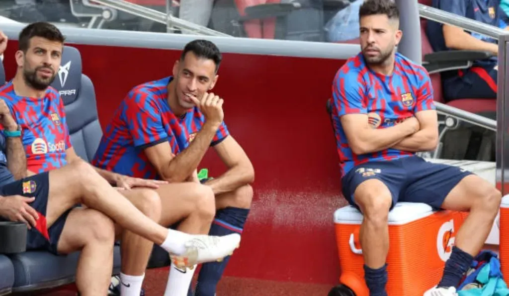 Sergio Busquets, Gerard Pique y Jordi Alba: Getty