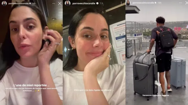 Porrovecchio explicó toda la situación en sus historias de Instagram (@porrovecchiocoralie)