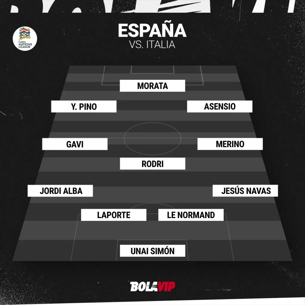 El 11 de España para jugar ante Italia.