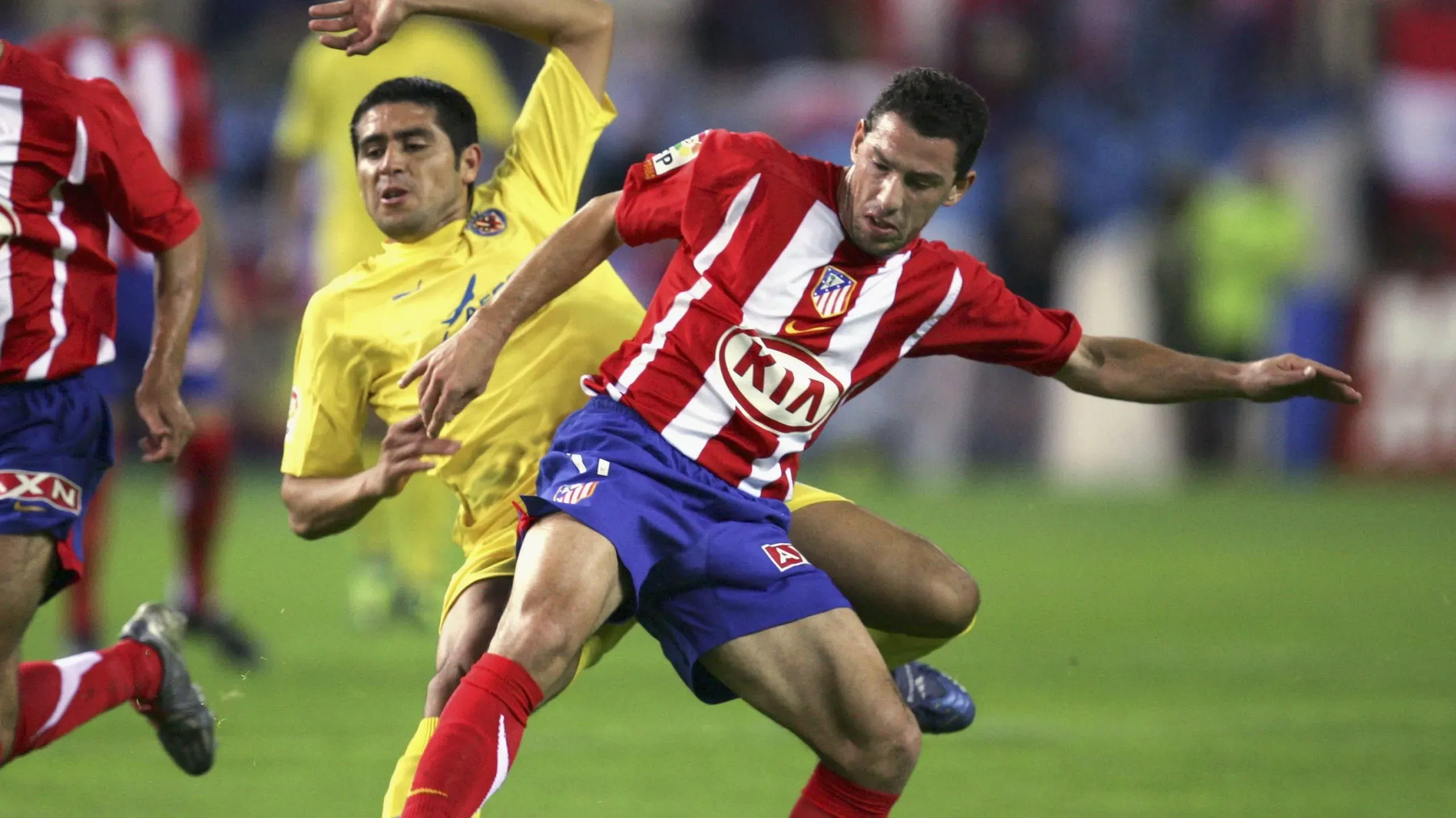 Juan Román Riquelme en Villarreal y Maxi Rodríguez en Atlético de Madrid. Esta vez no se cruzarán en el campo de juego. Getty Images