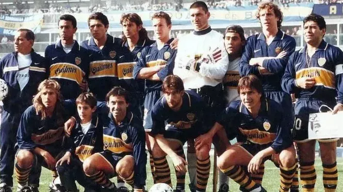 Juan Román Riquelme y Claudio Caniggia en Boca.