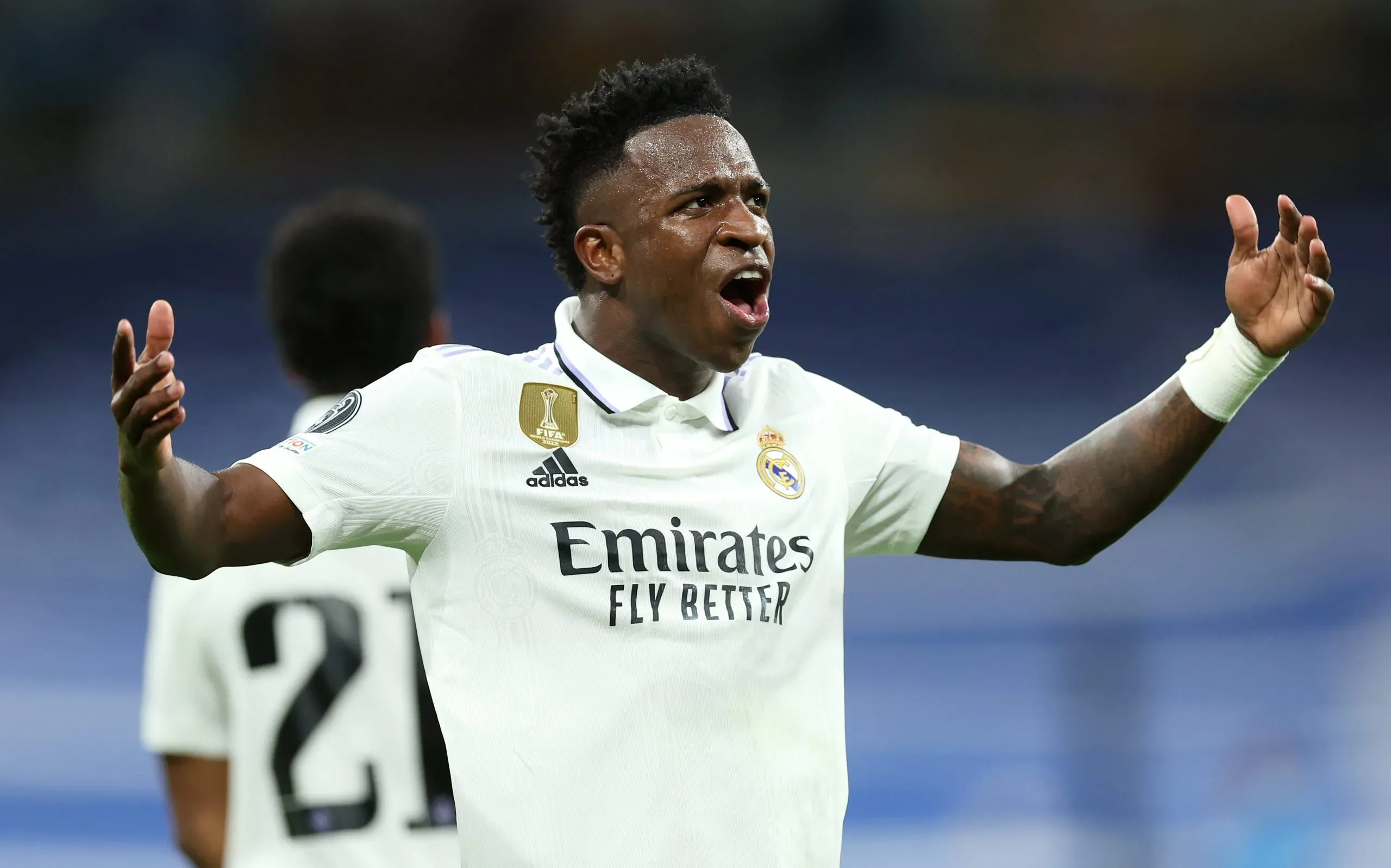 Vinícius Júnior suma 225 partidos oficiales en el Real Madrid con los que anotó 59 goles y registró 64 asistencias. Getty Images.