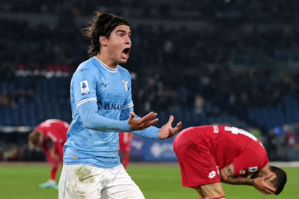 ROME, ITALY – NOVEMBER 10: Luka Romero of SS Lazio celebrates after scoring their team’s first goal during the Serie A match between SS Lazio and AC Monza at Stadio Olimpico on November 10, 2022 in Rome, Italy. (Photo by Paolo Bruno/Getty Images)