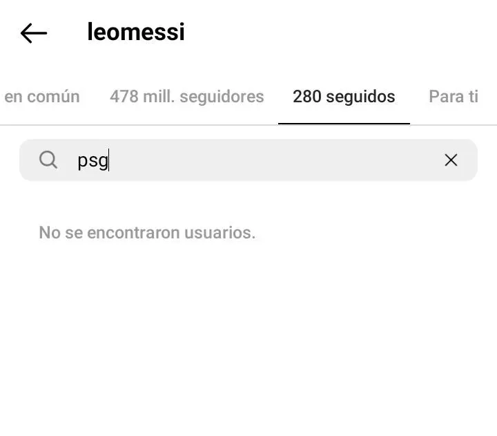 Messi dejó de seguir en Instagram a PSG.