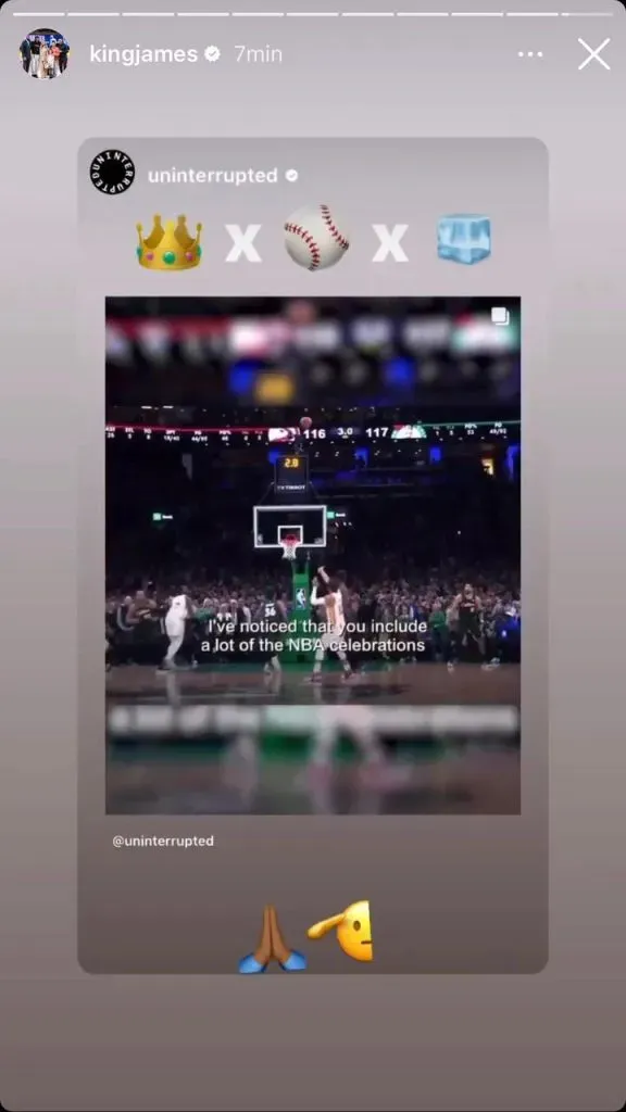 LeBron reacciona a mensaje de Acuña Jr. (Foto: Instagram / @kingjames)