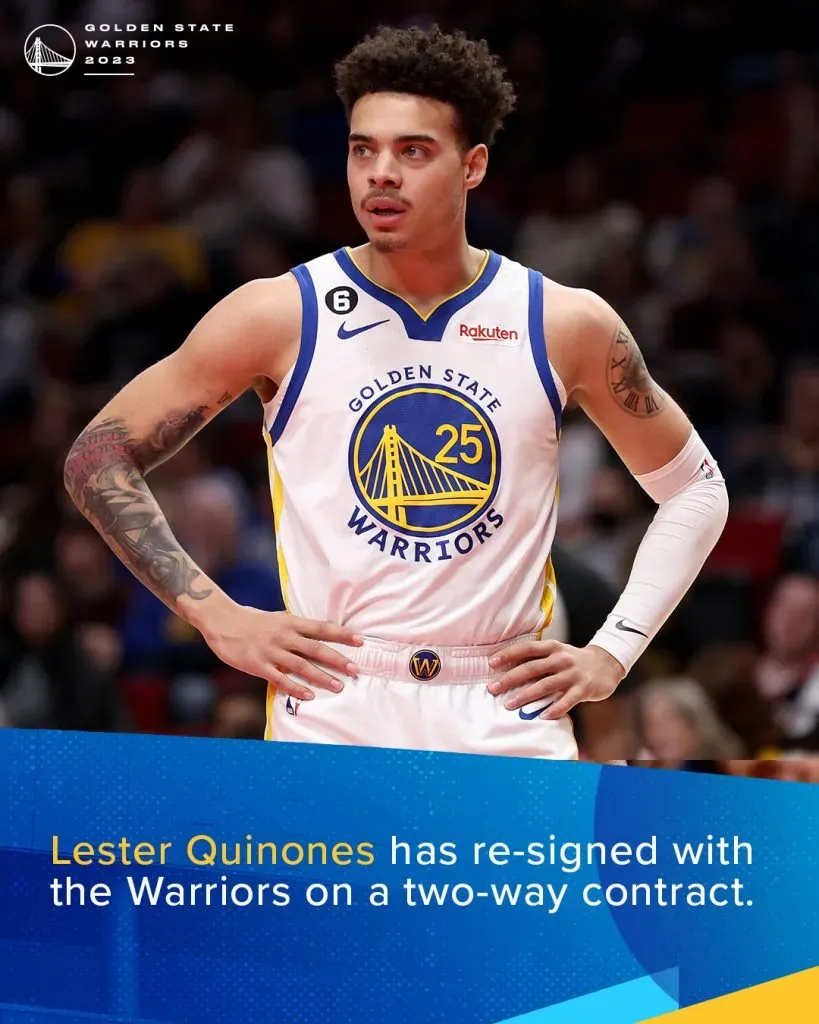Lester Quinones firma con los Warriors (Foto: Twitter / @warriors)