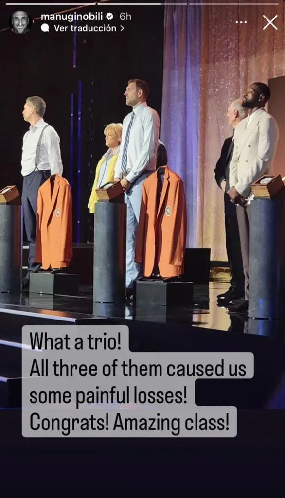 Mensaje de Manu desde el Salon de la Fama (Foto: Twitter / @