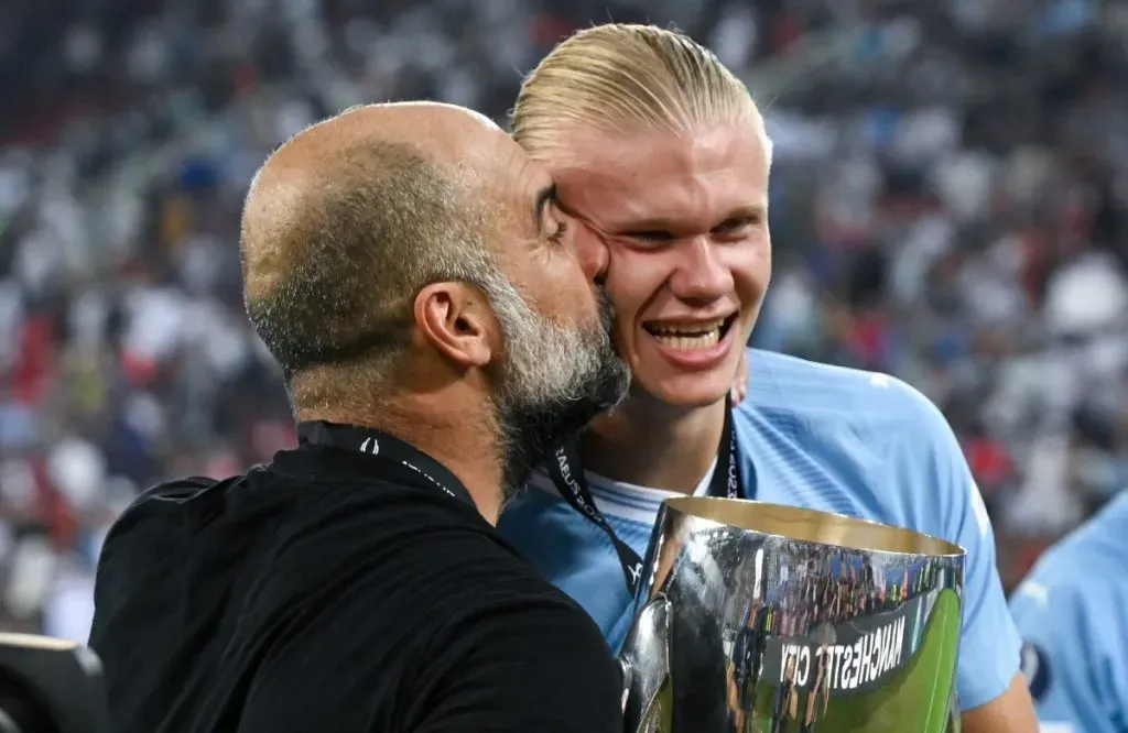Pep Guardiola y Erling Haaland: Getty Images