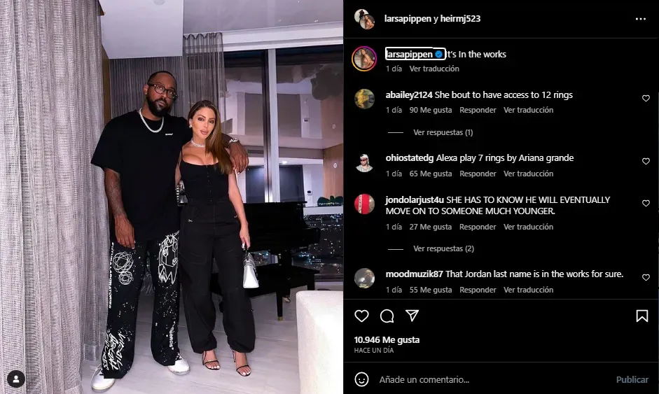 Mensaje de Larsa que confirmaria matrimonio con Marcus (Foto: Instagram / @larsapippen)