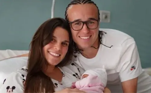 Antonella y Diego, en el nacimiento de su hija.