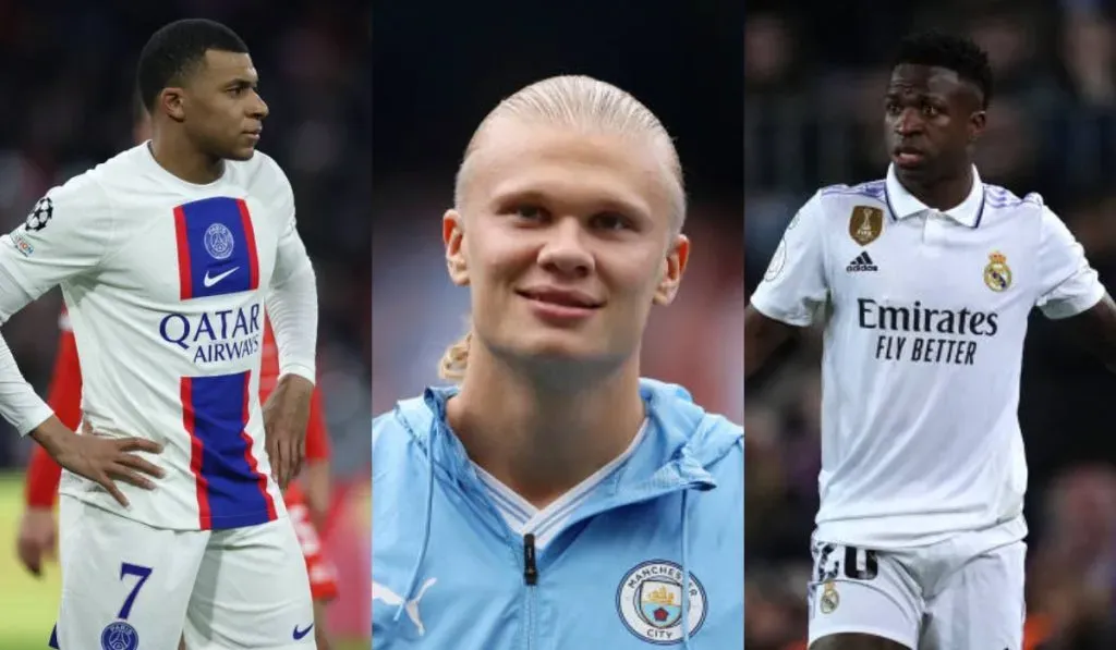 Kylian Mbappé, Erling Haaland y Vinicius: Getty Images
