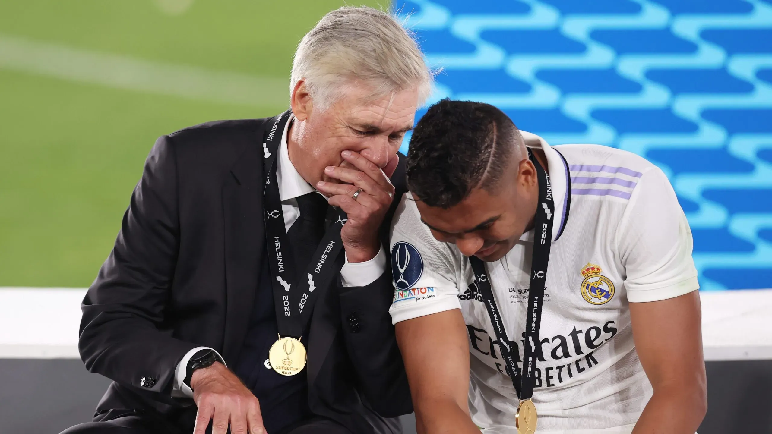 Carlo Ancelotti y Casemiro en la época que coincidieron en Real Madrid. Getty Images.