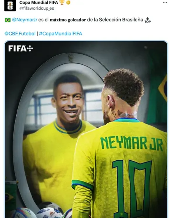 Neymar superó a Pelé según FIFA