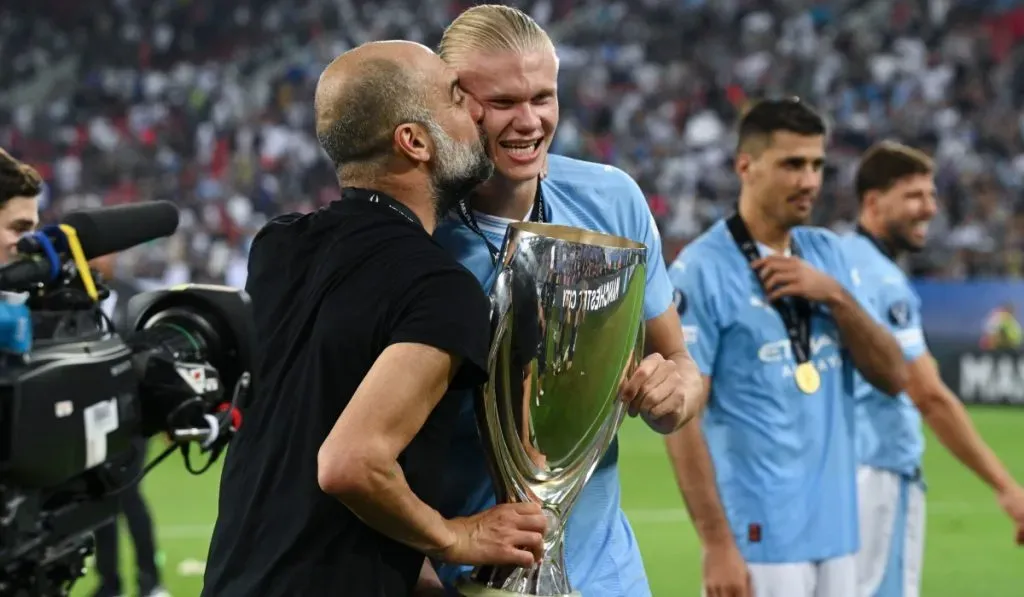 Pep Guardiola y Erling Haaland: Getty Images