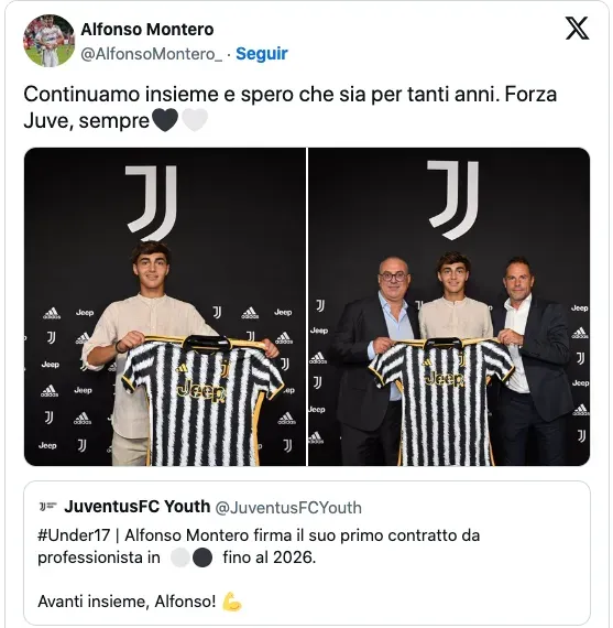 Alfonso Montero firmó por Juventus