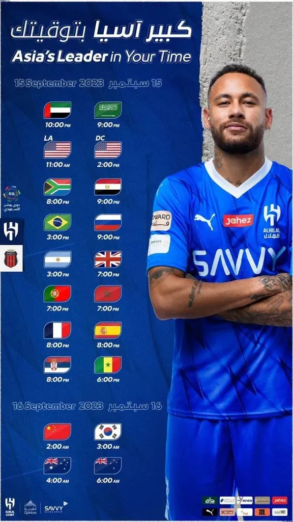 Neymar anunciado en el próximo partido de Al hilal