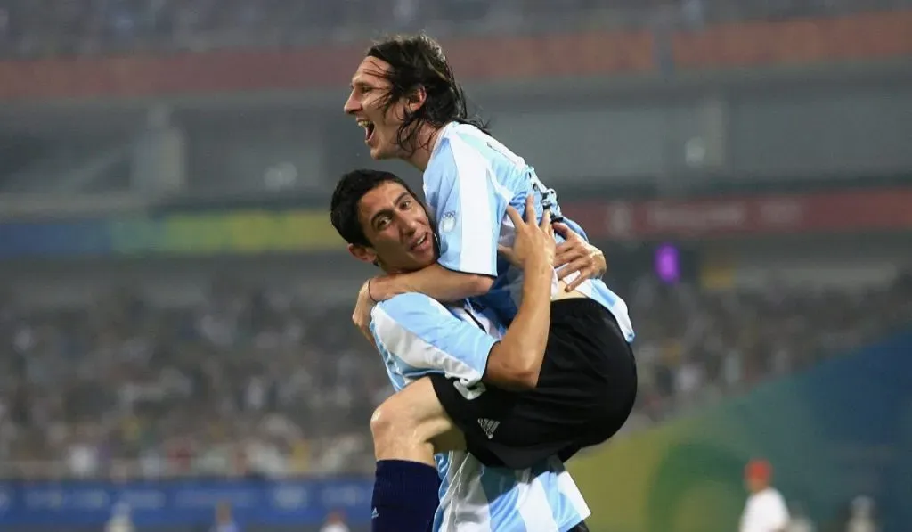 Ángel Di María y Leo Messi en los JJOO del 2008: Getty Images