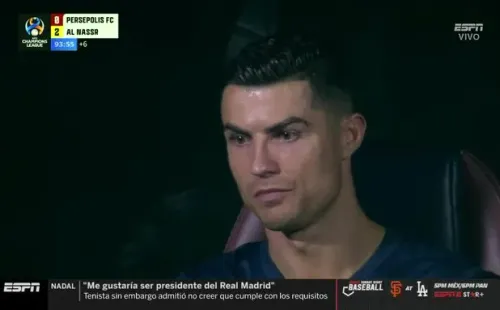 Cristiano Ronaldo, con mirada de frustración (ESPN).
