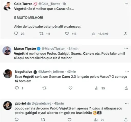 Los elogios de los hinchas de Vasco da Gama para Pablo Vegetti