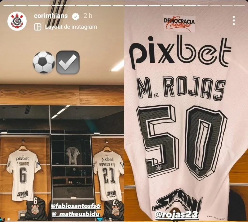 En la previa, Corinthians mostró la camiseta de Matías Rojas y se especuló con una titularidad. Pero finalmente no fue ni al banco.