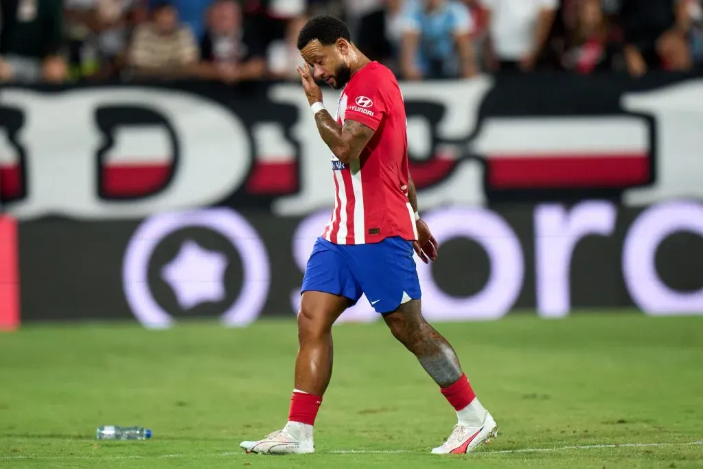 Memphis Depay se carga de lesiones en el Atlético de Madrid. Getty Images.
