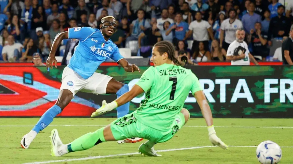 Osimhen y su definición de gol contra Udinese (Getty Images).