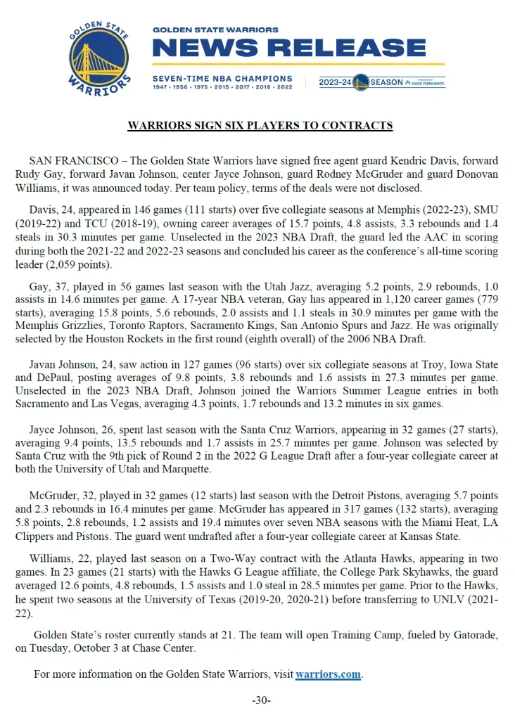 Nuevos jugadores de Warriors (Foto: X / @WarriorsPR)