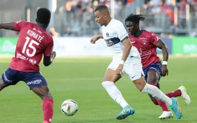 Kylian Mbappé en el 0 a 0 con el Clermont. Getty Images.