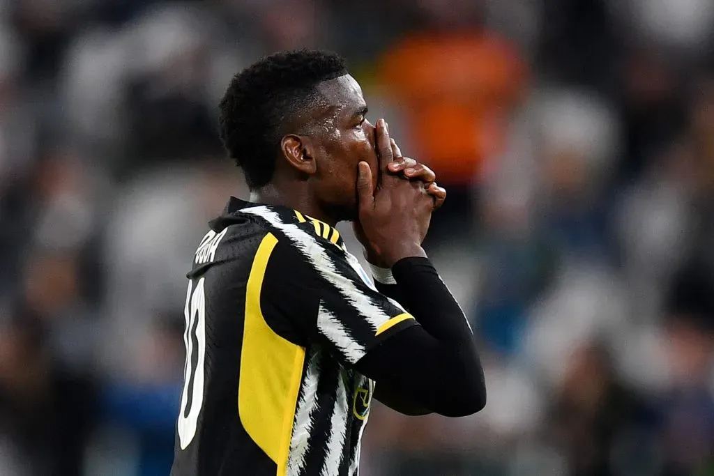 TURIN, ITALY – MAY 14: Paul Pogba of Juventus reacts after sustaining an injury during the Serie A match between Juventus and US Cremonese at Allianz Stadium on May 14, 2023 in Turin, Italy. (Photo by Valerio Pennicino/Getty Images)