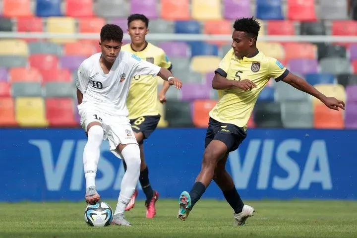 Óscar Zambrano vs. Fiji, en la Copa del Mundo sub 20. Ecuador goleó 9 a 0 en fase de grupos.