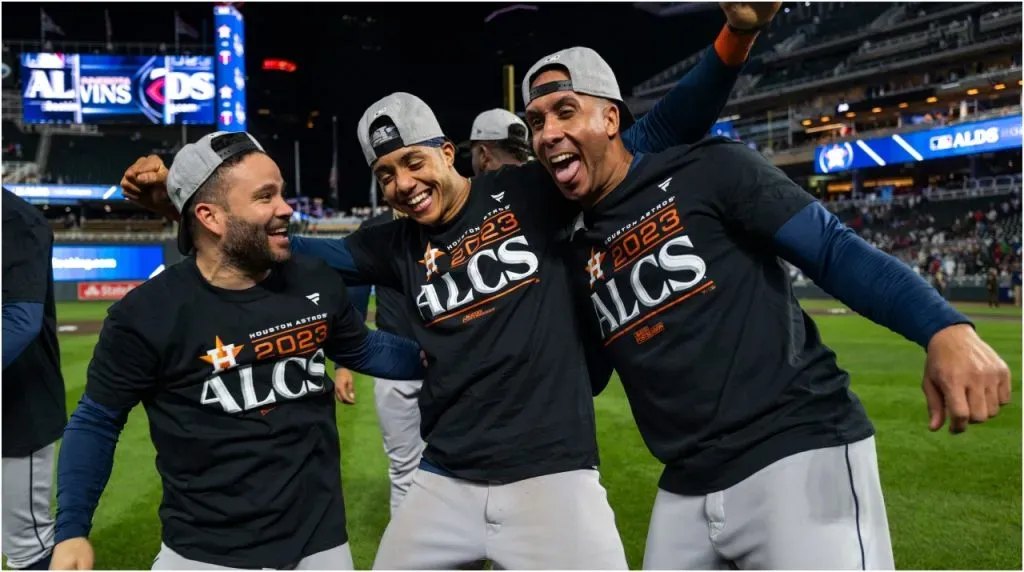 Houston Astros celebra su pase a la Serie de Campeonato de la Liga Americana (Foto: Stephen Maturen / Getty Images)
