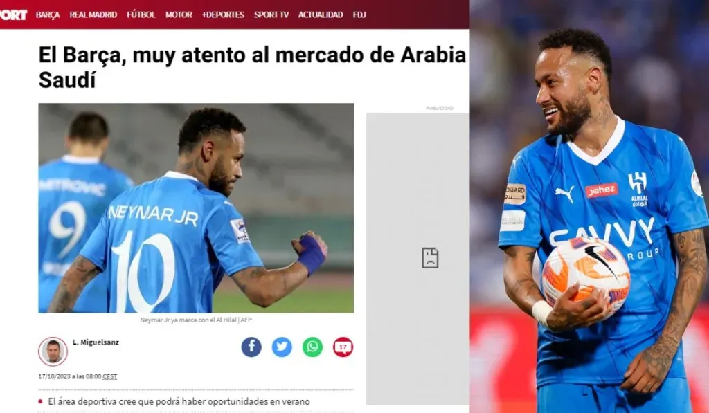 La información de Sport sobre lo que viene en la ecuación Barcelona-Arabia: Tw