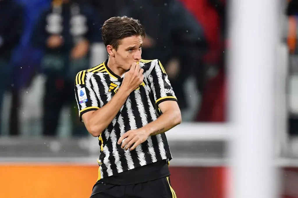 Nicolò Fagioli celebrando su gol en el encuentro entre Juventus y Cremonese (Getty)
