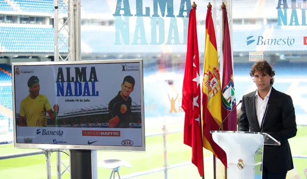 Rafa Nadal en un acto por el Santiago Bernabéu: Getty Images