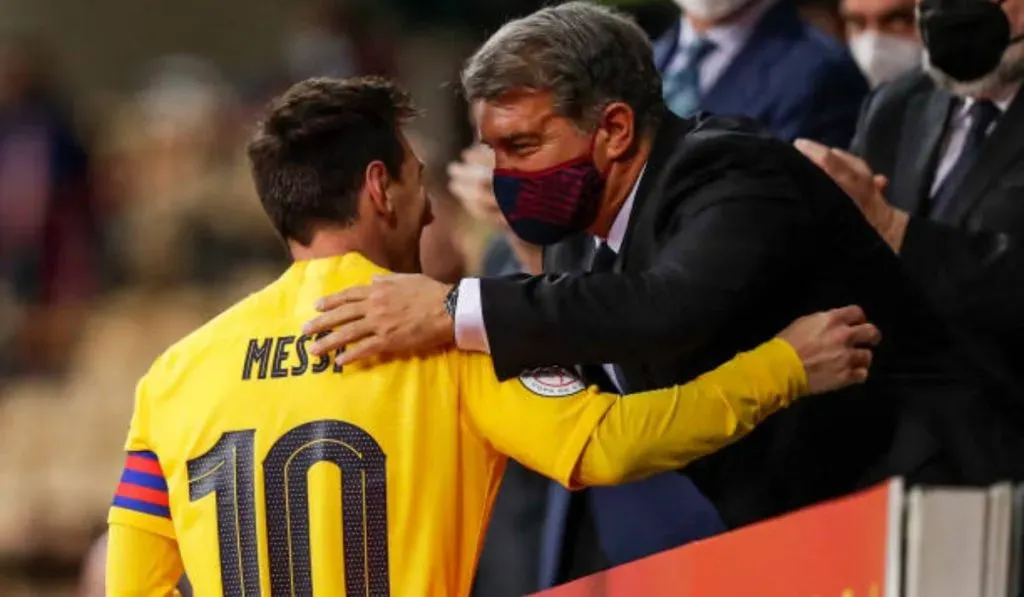 Última imagen de Joan Laporta y Lionel Messi juntos en el 2021: Getty Images