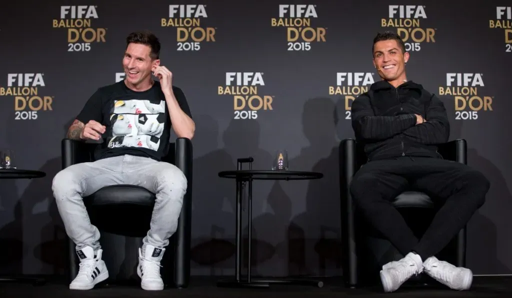 Lionel Messi y Cristiano Ronaldo en la gala del Balón de Oro 2015: Getty Images