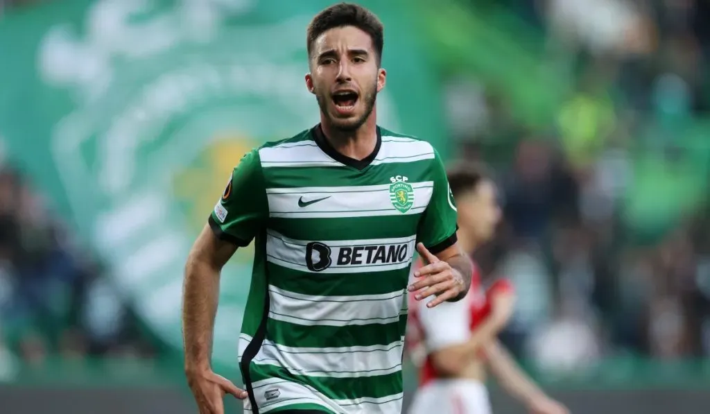 Gonçalo Inácio celebra uno de sus goles en Sporting Lisboa: Getty Images
