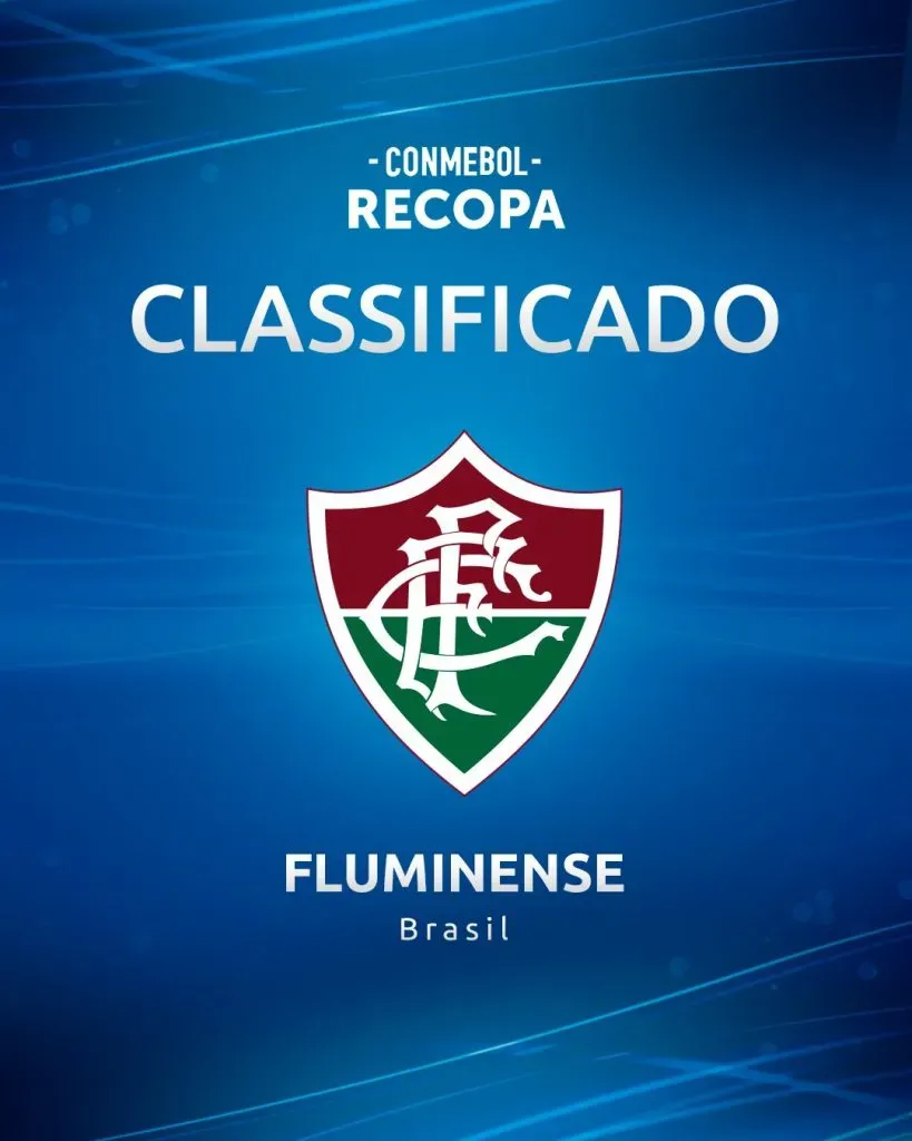 CONMEBOL hizo oficial la participación del Fluminense en la Recopa Sudamericana.
