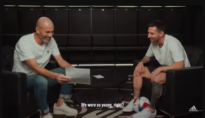 El regalo de Zidane a Messi. (Foto: Captura de pantalla de YouTube / Adidas)