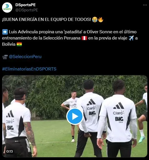 Momento de diversión en la Selección Peruana. (Foto: Twitter).
