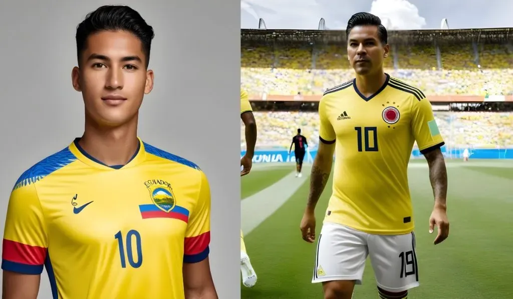 Las camisetas de Ecuador y Colombia para el Mundial 2026 según la IA.