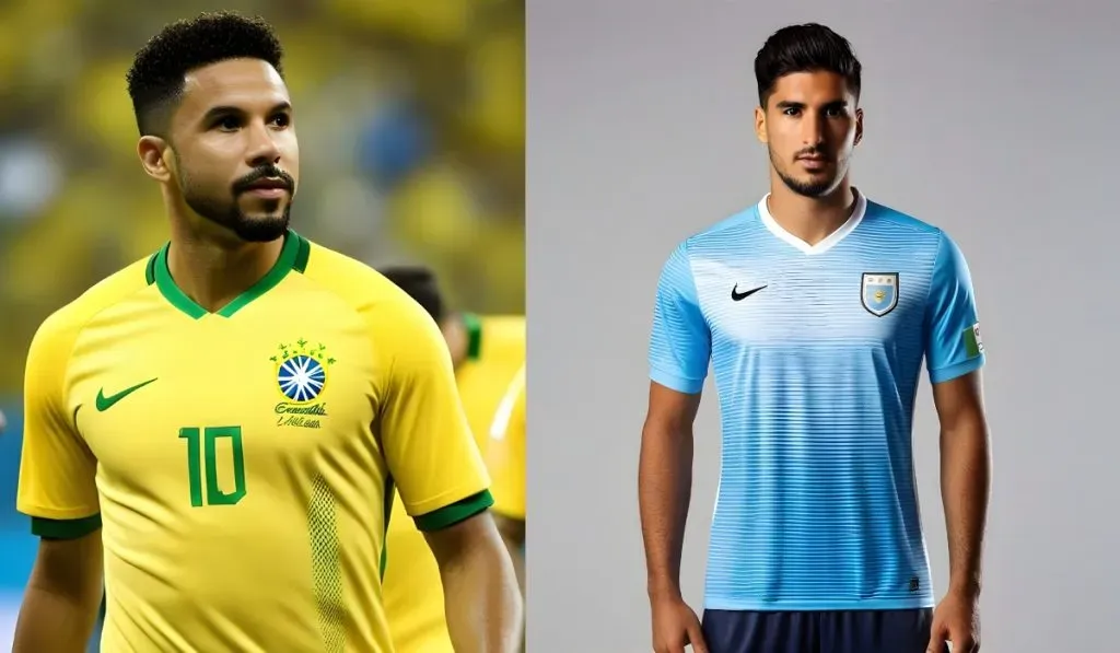 Las camisetas de Brasil y Uruguay para el Mundial 2026 según la IA.