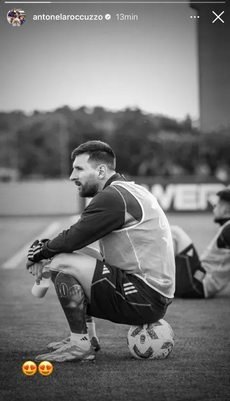 Reacción de Antonela a foto de Messi. (Foto: Instagram / @antonelaroccuzzo)